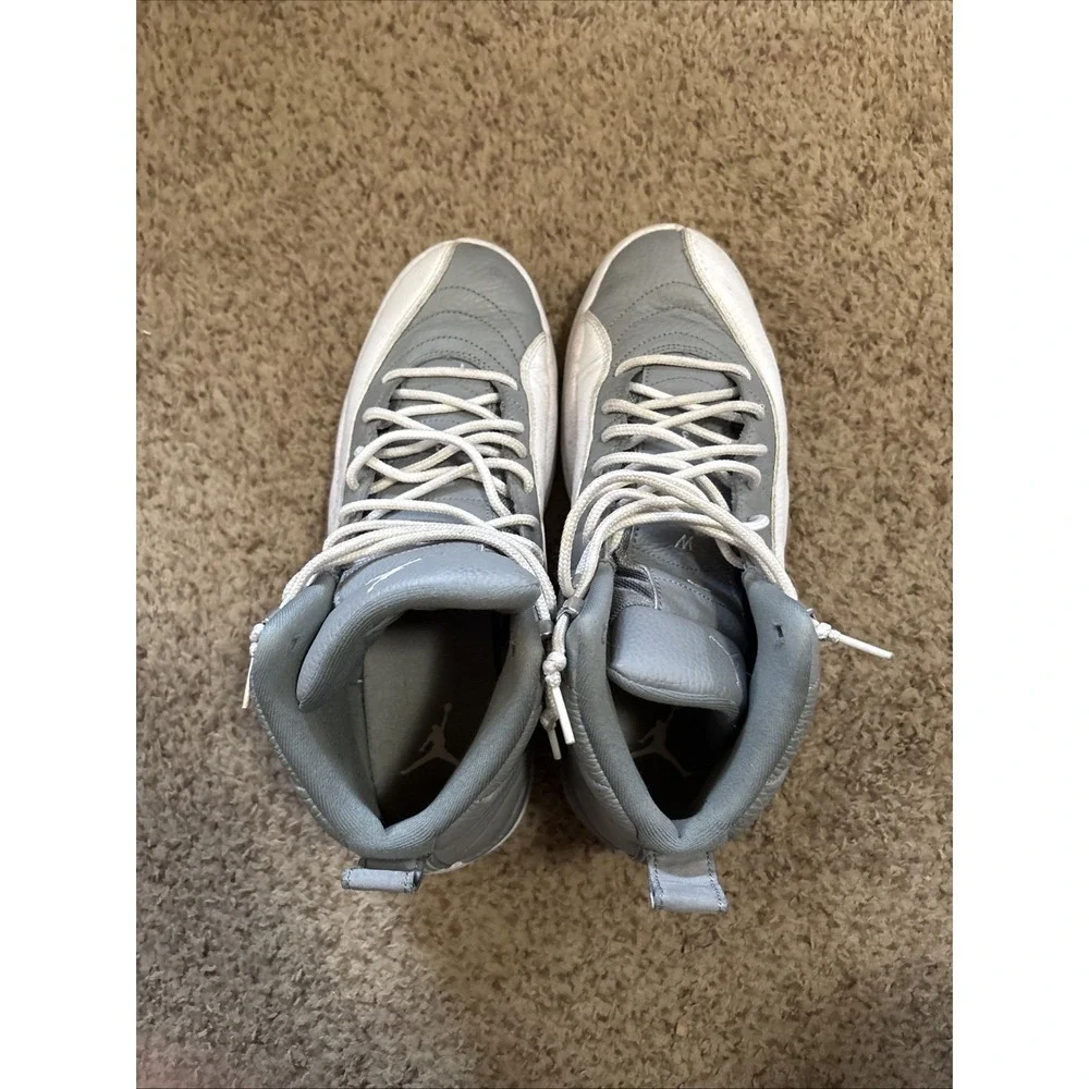 Size 11.5‎ - Jordan 12 Stealth 2022 Nike Gray White Leather Basketball Sneakers
